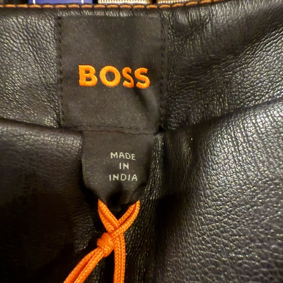 Hugo Boss Black Leather Pants | NWT Genuine Leather Slim Fit Trousers - Picture 6 of 6